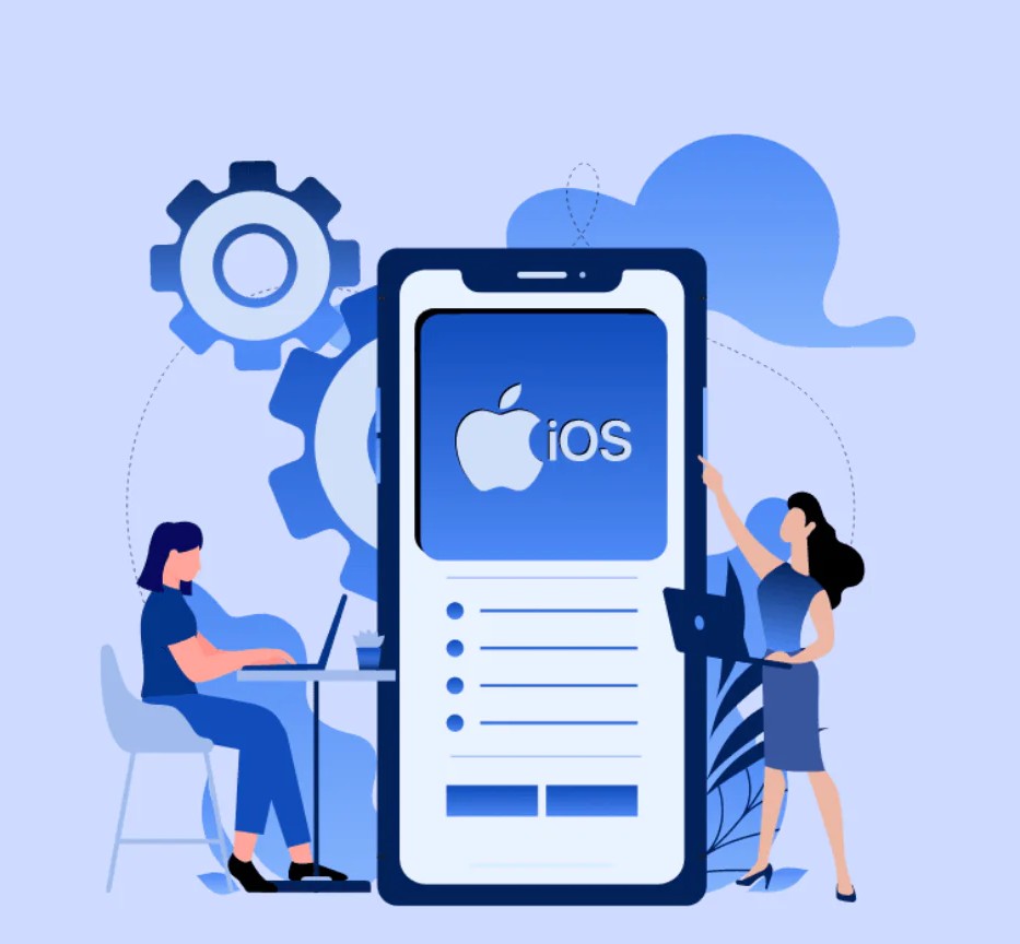 iOS app developers coding and testing apps